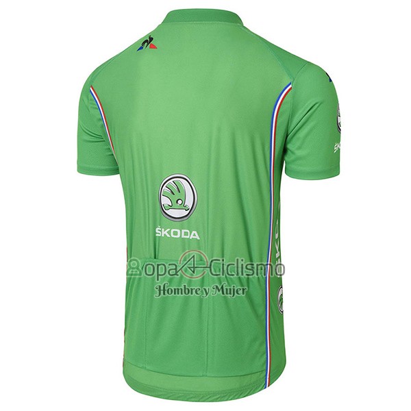 Tour DE Francia Ropa Ciclismo Culotte Corto 2017 Hombre Mangas Cortas Verde